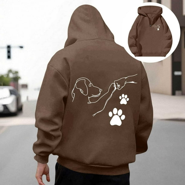 WILLBEST Sudaderas En Pareja Sudadera con Capucha Casual con Estampado De Cachorro Adorable para Otoño e Invierno Moda Cómoda Sudadera Holgada XXGrande