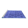 thumbnail image 2 of Ahgly Company Machine Washable Indoor Round Oriental Blue Industrial Area Rugs, 7' Round, 2 of 4