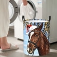 thumbnail image 6 of Uemuo Christmas Horse Pattern Circular Laundry Hamper Basket with handles,Collapsible laundry basket,Large capacity laundry hamper,Laundry Organizer-, 6 of 8
