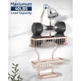 thumbnail image 4 of Shower Caddy Hanging - Never Rust Shower Organizer - Aluminum over The shower head caddy with 10 Hooks for Razor/Sponge - Shower Rack with Soap Basket - Silver, 4 of 16