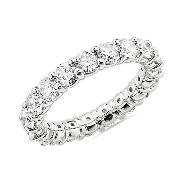 2.00 T.C.W Forme Ronde Naturelle Diamond Dernière Conception Bande d'Éternité de Mariage pour Dames Solide 14K Blanc Or Taille 8