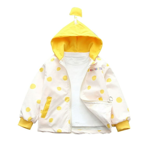 MeetoTime Girls Hooded Jacket Cute Printed Long Sleeve Zipper Coat Top with Pockets 4-15 Years Kids Clothes