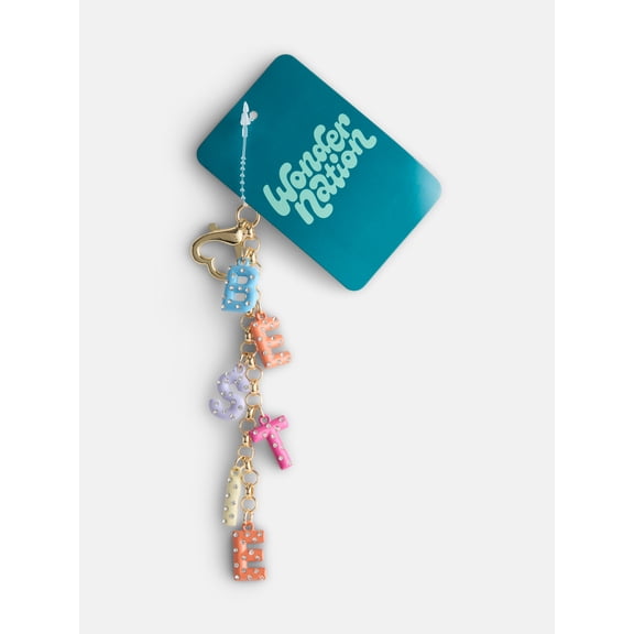 Wonder Nation Girls Bestie Charm Keychain, 1 Piece, Multi