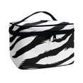 thumbnail image 2 of HELLHERO 8.86 x 6.5 x 5.9 Inches Makeup Bags Friend Storage Pockets Brush Protectors Multi-Function Makeup Organizer Zebra Stripe Pattern, 2 of 6