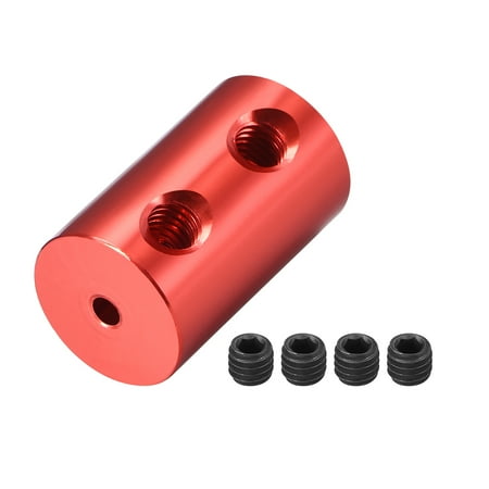 Motor Coupe - Shaft Coupling 2mm to 2mm Bore L20xD12 Robot Motor Wheel Rigid Flexible Coupler Connector Red