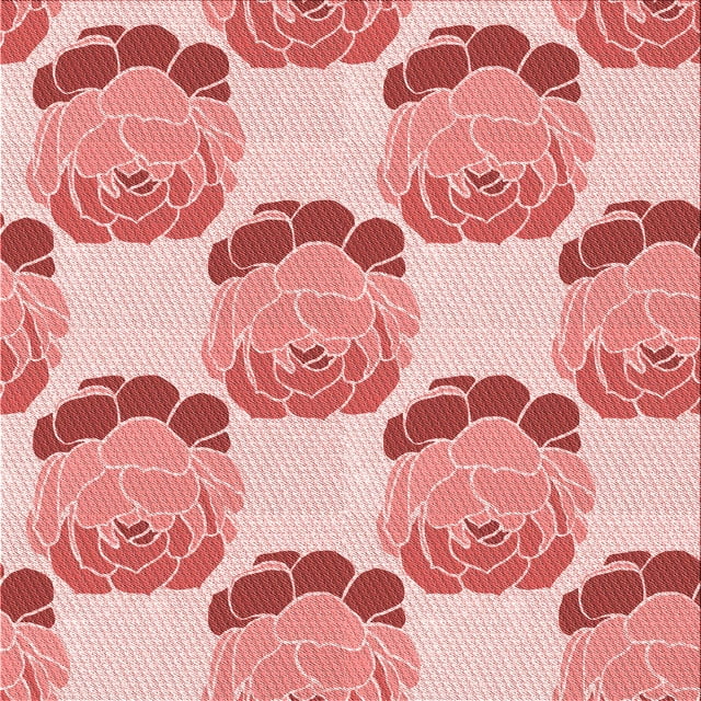 Ahgly Company Machine Washable Indoor Square Transitional Deep Rose Pink Area Rugs, 6' Square