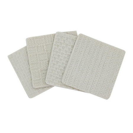 

4PCS Weave Knitting Silicone Mold Crochet Texture Embossed Design Cake Candy Chocolate Fondant Soap Moulds Kitchen Baking Tools (Grey)