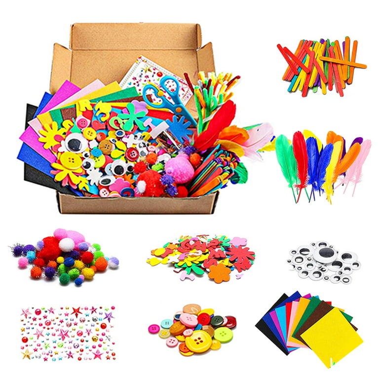  Arts and Crafts Supplies for Kids, Craft Art Supply Kit for  Toddler, Homeschool Supplies Arts Set, Preschool Art Supplies for Kids,  Crafts for Kids : Toys & Games