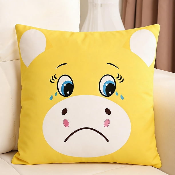 17.72 IN/1.48 FT Simulated Cute Pet Animals Pillow Cover Happy Horse Year Mascots Crying Horse Pillow Cover Cute Plushs Zodiacs Horse Pillow