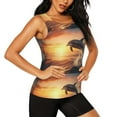 thumbnail image 2 of Lsque Sunset Dancing Dolphin A Printed Workout Tank Tops for Women, Athletic Sports Tank Tops, Compression Sleeveless Dry Fit Shirts,Sleeveless Yoga Shirt-Medium, 2 of 9
