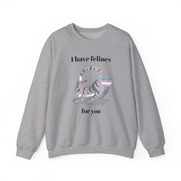 Cat Heart Sweatshirt, Heart Sweatshirt, Cat Sweatshirt, Valentine's Day Sweatshirt, 50/50 Cotton-Poly Animal Sweatshirt 122