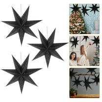 Uonlytech Paper Star Lantern Lampshade, Black, Creative Xmas Light Cover - 3Pcs