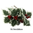 thumbnail image 3 of Mouliraty Red Berry Christmas Lighted Garland, Christmas Leaf Red Fruit Small String Lights Christmas Decoration String Lights Can Be Used for Patio and Room Indoor Decoration, 3 of 6
