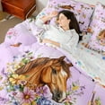 thumbnail image 4 of Erosebridal Rainbow Floral Bedding Full Size,Farm Horse Comforter Sets with Sheets,Western Cowgirl Bedding Sets Full Size,Microfiber Bedroom Decor Reversible,7pcs, 4 of 6