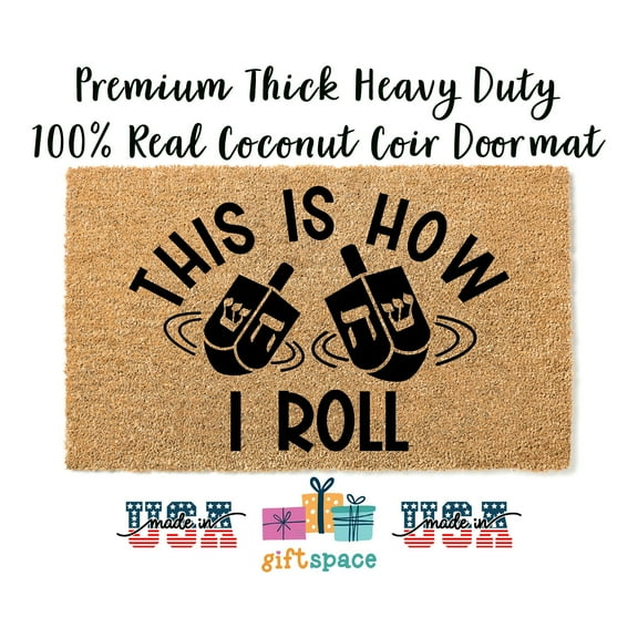 Doormat This Is How I Roll Dreidel | Funny Hanukkah | Happy Chanukah | (18" x 30") #3220