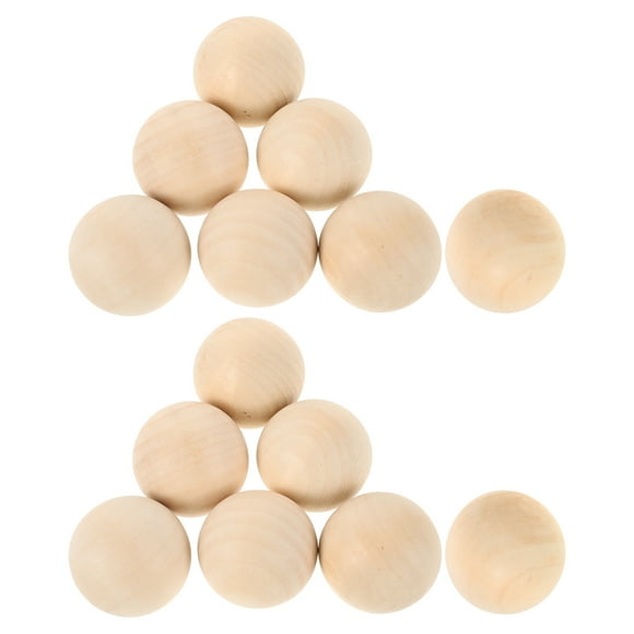 LOLIPPYY 15 Pcs Balles en Bois Non Finies Balles d'Entraînement de Hockey en Bois Dur Bâton de Maniement Beige