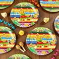 thumbnail image 4 of Circus Carnival Party Decoration Disposable Paper Plates, 7" Mexican Striped Paper Plates, Cute Horse Pattern, for Tacos, Snacks, Desserts, Cinco de Mayo Party Supplies, and Birthday Table Decoration, 4 of 6