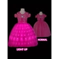 thumbnail image 6 of LED Light-Up Pink Princess Tutu Dress for Girls - Sleeveless Party Gown with Star Sequins, Perfect for Halloween, Christmas, and Special Occasions, Party Dress, Best for Christmas, 6 of 7