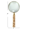 thumbnail image 2 of Creative Co-Op Brass Magnifying Glass with Mother of Pearl Handle, Gold, 2 of 5