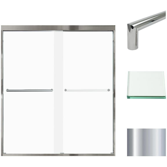 Transolid Fbpt607008f-T 70" High X 59" Wide Bypass Frameless Shower Door - Chrome