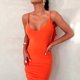 thumbnail image 1 of Vestido De Tirantes Finos Vestido ajustado para mujer Sin espalda Estilo elegante Slim Fit Traje diario (Naranja L) Cgtredaw para Mujer Naranja T S, 1 of 6