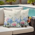 thumbnail image 5 of Outdoor Pillow Covers Watercolors Blue Pink Embroidered Balloons Waterproof Pillow Cases 18x18 Set of 2, Vintage Flowers Throw Pillow Cover Pillowcase for Patio Balcony Couch Garden, 5 of 9