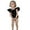 Black, variant on Girls Swimsuits Ruffles 1-Piece Bathing Suits Quick Dry Beach Swimwear with Solid Color Size 7-8 Years Girls Swimsuit
