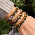 thumbnail image 2 of Bracelet Double en Verre Pailleté Chrome Doré x Blanc, 2 of 9