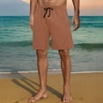 thumbnail image 2 of Men Summer Shorts Casual Fashion Solid With Pocket Elastic Waist Short Pants, 2 of 7