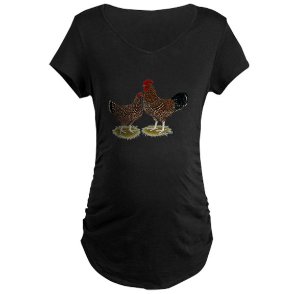 CafePress - Speckled Sussex Chickens Maternity Dark T Shirt - Maternity Dark T-Shirt