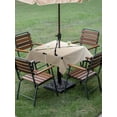 thumbnail image 5 of Square Outdoor Tablecloth with Umbrella Hole Beige Ombre Outside Table Cloth Waterproof Patio Table Cover Black Hockey Sticks Minimalist Style Zipper Tablecloths for Picnic Party Camping 54x54 Inch, 5 of 8