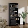 thumbnail image 3 of Studyset 6-Tier Bookshelf with Door and 3 Drawers,71" H Tall Bookcase Shelf with 3-Tier Open Shelves,Wooden Book Shelf with Storage Cabinet for Bedroom Living Room Entrance Hallway Home Office, 3 of 8