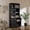 black, variant on 6-Tier Bookshelf with Door and 3 Drawers, 71" Wooden Bookcase with 3 Open Shelves, Farmhouse Floor Standing Bookcase