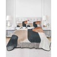 thumbnail image 3 of Quilts Twin XL Size, Boho Middle Century Soft Comforter Bedding Set for Bed, Abstract Modern Color Block Geometric Lightweight Quilted Bedspread with Pillow Cover(2 Pieces) for All Season, 68x98 Inch, 3 of 6