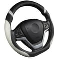 thumbnail image 2 of D-Shaped Flat Bottom Steering Wheel Cover for Women Girl - Stylish Car Accessory (Gray), 2 of 11