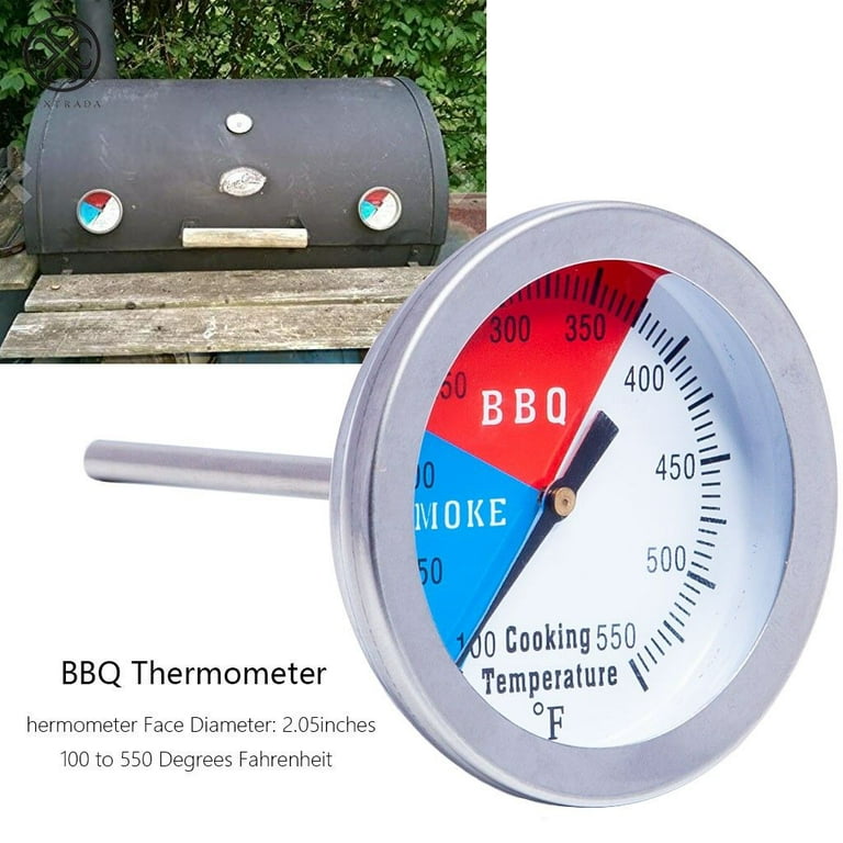 2 Steel Barbecue Thermometer Gauge Smoker Charcoal Grill Temperature BBQ  Tools