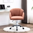 thumbnail image 2 of Desk Chair for Girls, Pink Velvet Home Office Chair on Wheels, Modern Ergonomic Chair, Adjustable Height Swivel Accent Chair Computer Desk Chair, Rolling Vanity Chair with Mid Back, Q16704, 2 of 13