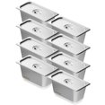 thumbnail image 1 of VEVOR 8 Pack 1/3 Size Hotel Pans Steam Table Pan Stainless Steel 6" Deep Lid, 1 of 9