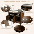 thumbnail image 4 of Cat Litter Box Enclosure - Cat Washroom Hidden Furniture with Front Entry, Scratcher, 2-Door Storage Cabinet, 2 Compartments, Air Vents, Metal Frame, Wooden Pet Crate House (Rustic Brown), 4 of 19