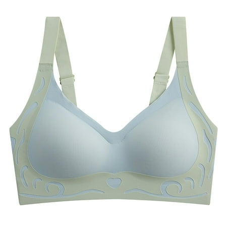 Blue Large Women s Comfortable and Women Bras Plus Size Transparent Shoulder Strap Cordless Strapless Bra Backless Spongeless with Convertible Bra Pack Shoulder Straps