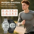 thumbnail image 2 of Men's Pedometer Watch-Step Tracker Watch with Calories Counter-Non Bluetooth Pedometer Watches-LCD Large Numbers-30M Waterproof Watch-Sport, 2 of 7