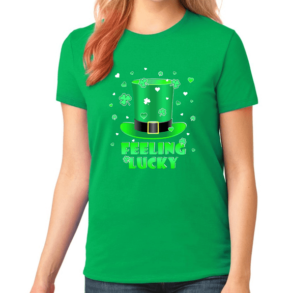 Girls St Patricks Day Shirt Feeling Lucky St Patricks Day Shirts Girls St Patricks Day Gifts Irish Shirt