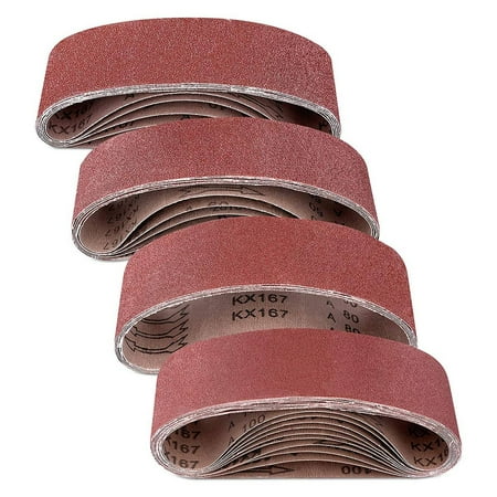 

25Pcs Belt Sander Sandpaper 3 X 21 Inch Sanding Belts Aluminum Oxide Sanding Belts (40 60 80 10 Grits ) for Belt Sander