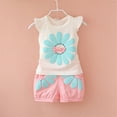 thumbnail image 2 of NOLDARES Toddler Baby Girl Summer Outfits Sleeveless Ruffle Tank Top Striped Shorts Newborn Baby Clothes(Pink,12-18 M), 2 of 9