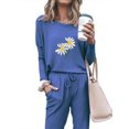 thumbnail image 3 of xiaxaixu Combinaison Décontractée Lady, Pull à Manches Longues Imprimé Fleurs, Pantalon Amples, 3 of 3