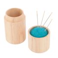 thumbnail image 1 of CAJA REDONDA PARA ALFILERES DE COSTURA, Madera de Haya, Acero inoxidable, Circular, De Madera, Portátil, Caja de Almacenamiento para Agujas, Agujas de Coser, Caja de Tomo Segina, 1 of 7