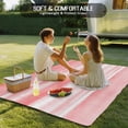 thumbnail image 4 of Pink Ombre Outdoor Rug for Patio/Deck/Porch, Non-Slip Large Area Rug 5 x 7 Ft, Modern Abstract Art Farmhouse Indoor Outdoor Rugs Washable Area Rugs, Reversible Camping Rug Carpet Runner, 4 of 8