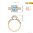 thumbnail image 3 of ANGARA Natural Twisted Rope Cushion 1.4 ct Aquamarine Halo Ring in 14K Rose Gold for Women (Size-7mm) | March Birthstone, Birthday, Anniversary, Jewelry Gift for Women | Natural Aquamarine Ring, 3 of 7