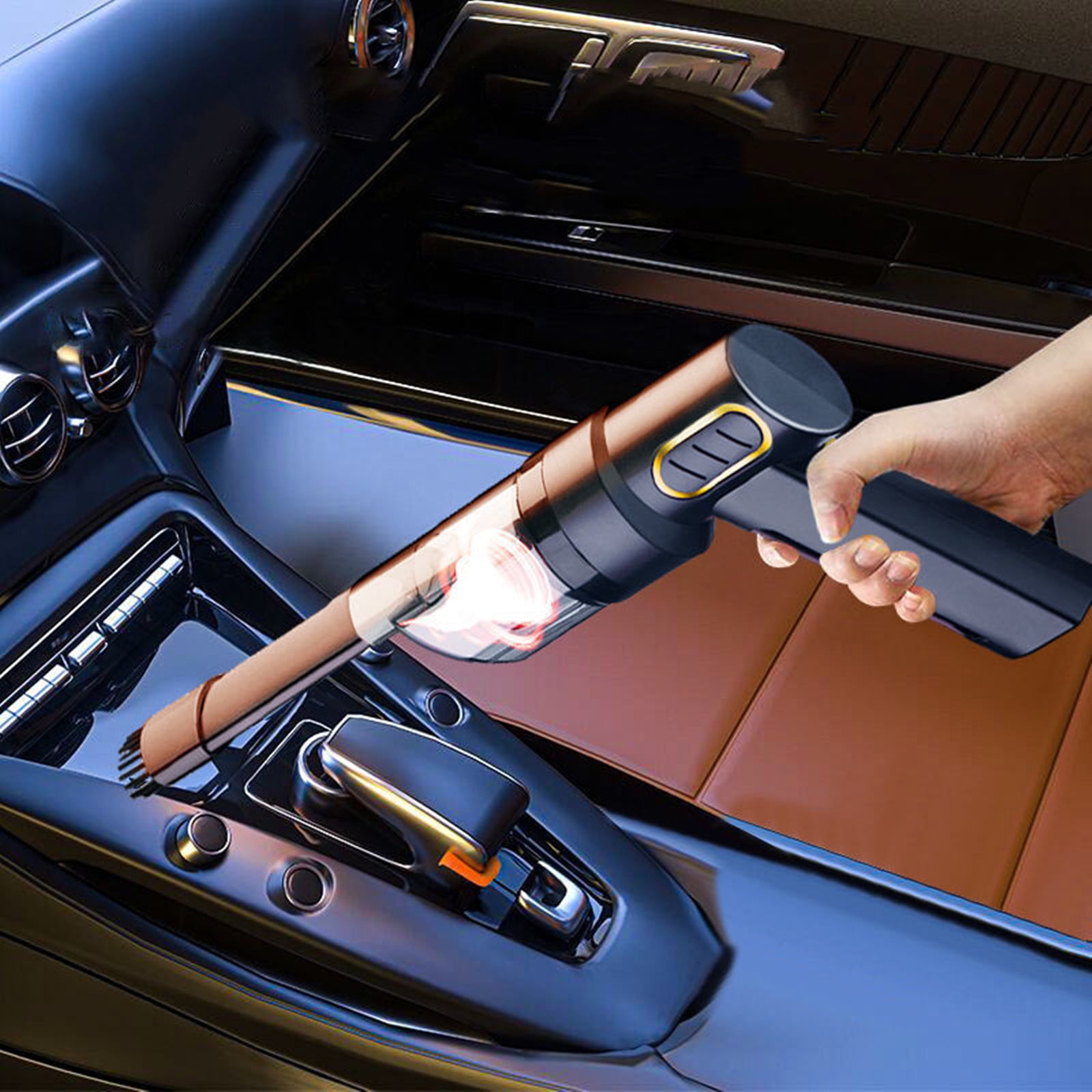 Portable Handheld Car Vacuum Cleaner, Wireless Wet and Dry Vacuum for Car and Home, Rechargeable Dirt Remover for Cleaning Upholstery, Car Interiors, and Household Surfaces