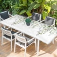 thumbnail image 2 of Sage Green Eucalyptus Table Cloths for 8 Foot Rectangle Tables, Pink Floral Buds Summer Pastoral Patio Waterproof Elastic Fitted Tablecloths, Washable Rectangular Table Cover for Camping, 2 of 8